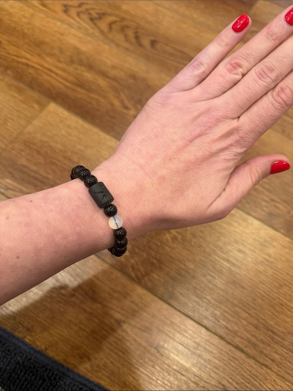 Gemstone Adjustable Bracelet with Accent Bead